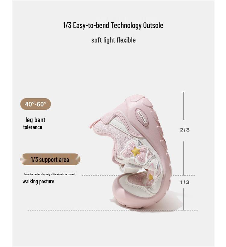 ABCkids Girls' Non-slip Floral Sports Shoes - Spring 2026 New Style
