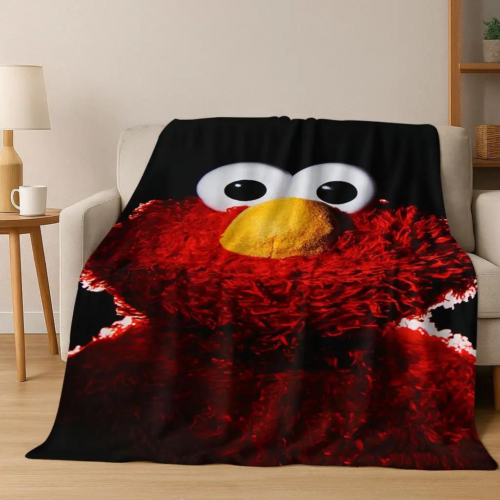 3D S-Sesame Cartoon Art Flannel Blanket,Cozy Soft Throw Blanket for Home Bedroom Bed Sofa Picnic Office Cover Gift Kids