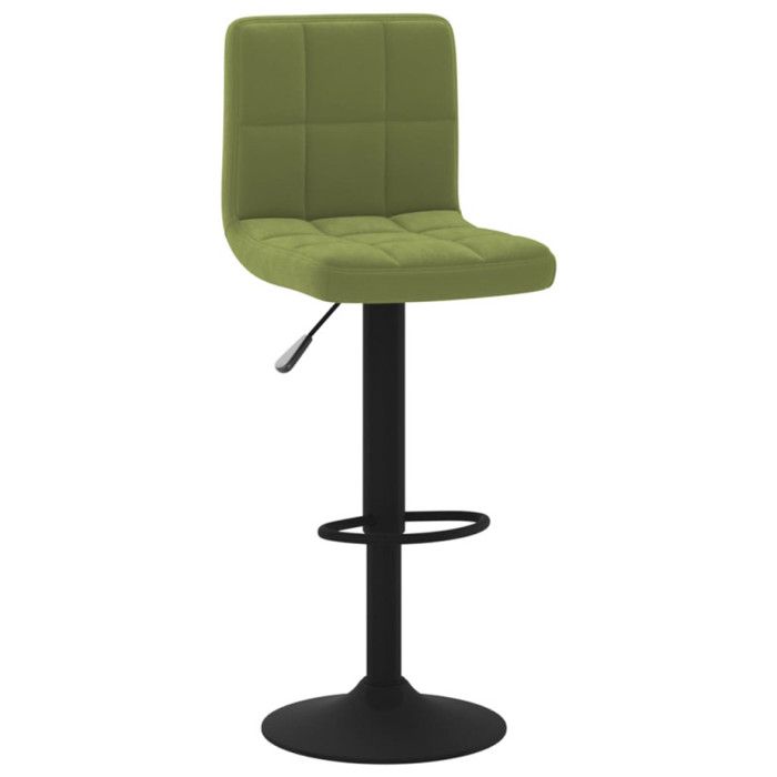 Tabourets de Bar - VIDAXL - Lot de 2 - Velours Vert Clair - Réglables en Hauteur - Pivots 360°