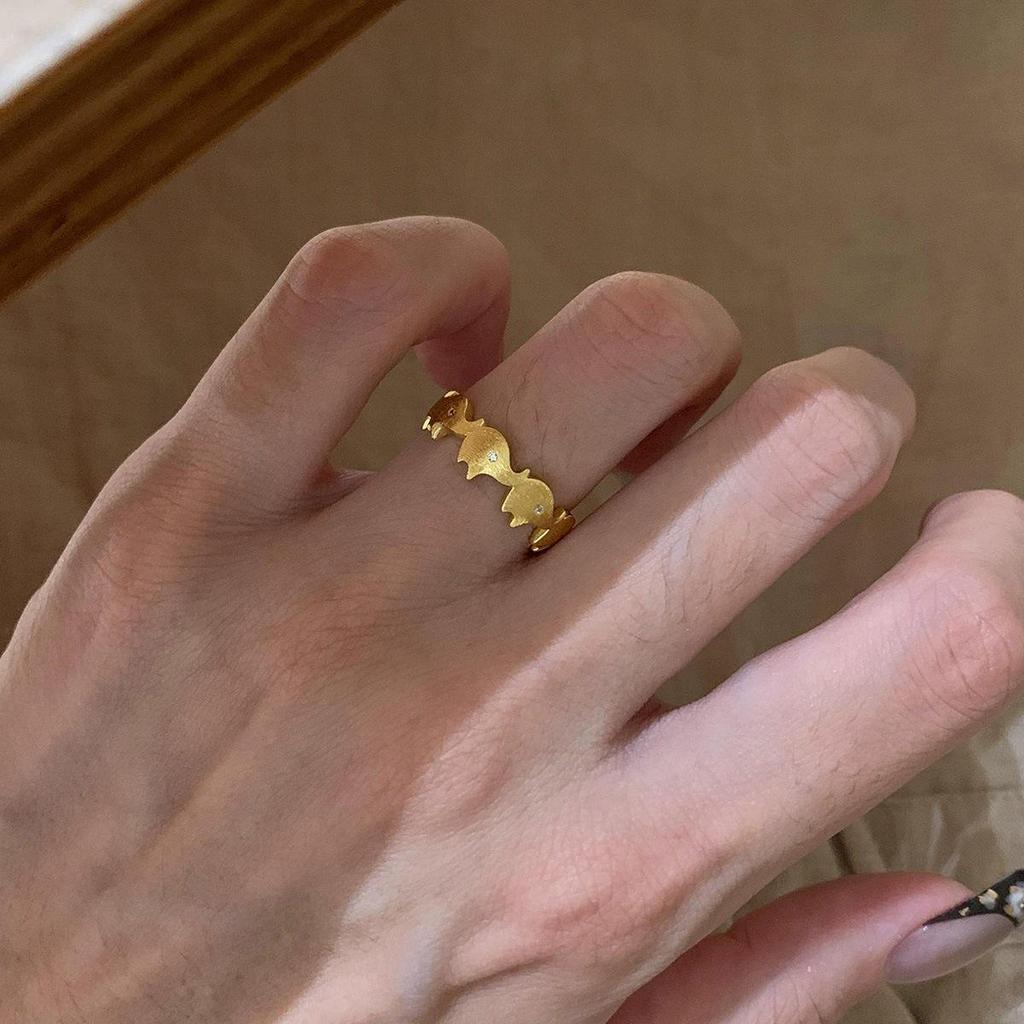 Chic Cartoon Elephant Gold Open Adjustable Women's Ring