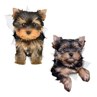 3D Sticker Scratches Sticker Realistic Puppy Decorative Sticker Car Electric Car Body Laptop Refrigerator Toilet Sticker