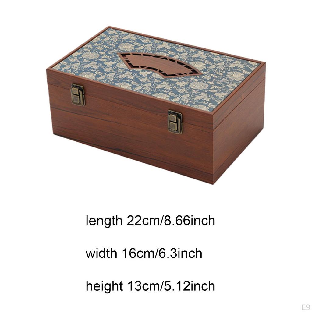 Original Solid Wood Tea Box with Optimized Space for Cups And Teapots, Secure Closure, Soft