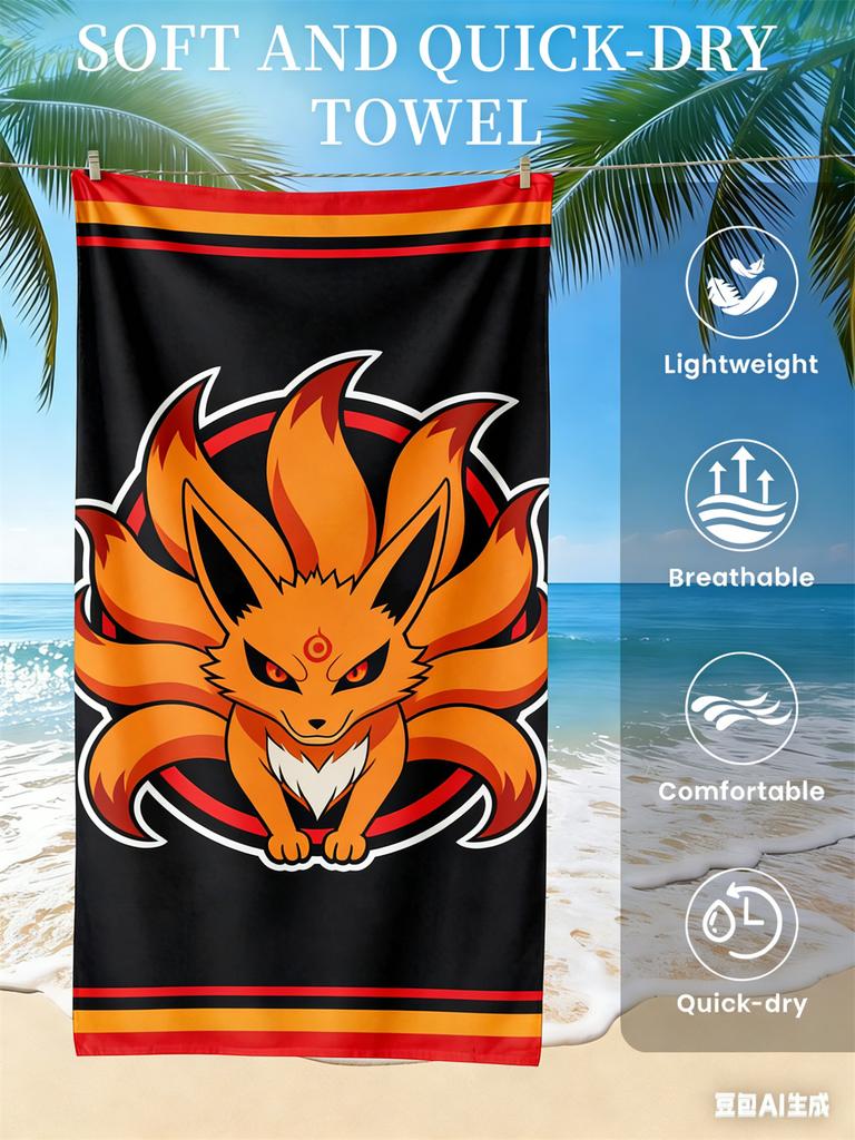 Naruto Beach Towel, Anime Fan Favorite Character Print Quick-Dry Towel for Beach, Pool, Vacation and Anime Enthusiasts