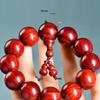 Vintage Red Sandalwood Bracelet: Men's 108-Bead Buddhist Rosary with Small Leaf Pear Wood Beads