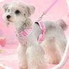 Adjustable Dog Harness Leash Set Escape-Proof Breathable Pet Walking Rope Cartoon Pattern Comfort Fit Dog Harness Vest Daily Use