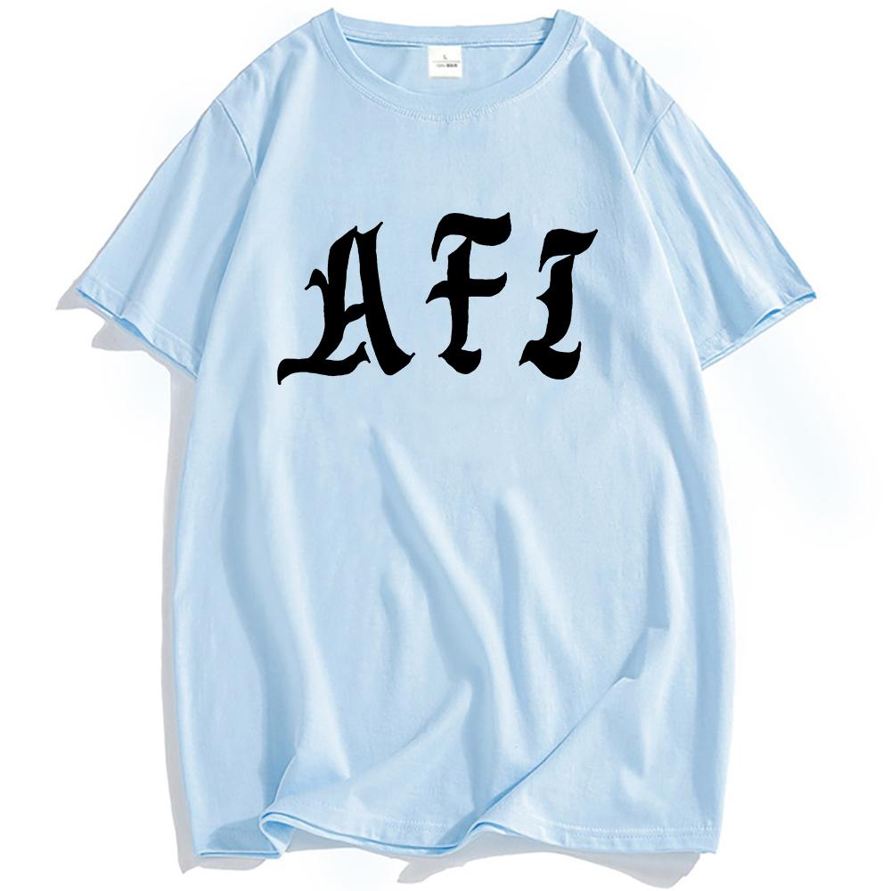 Afi Band Logo Druck T-Shirt Sommer Kurzarm Baumwoll-T-Shirts Lässige Mode Locker Herren T-Shirt Unisex Streetwear O-Ausschnitt Herren Top