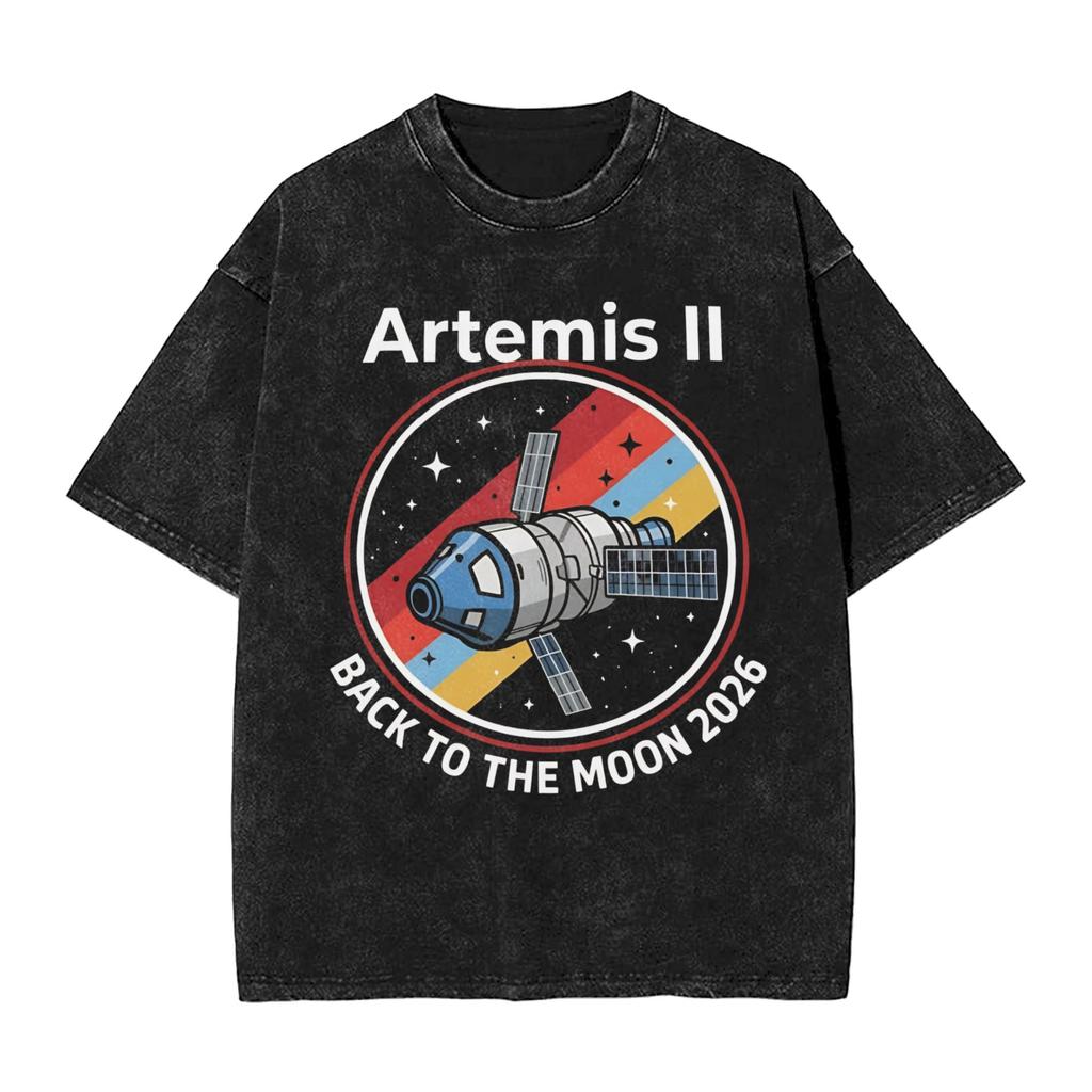 Artemis Ii Space Rocket Launch Mission To The Moon Artemis T Shirt  Short Sleeve Y2k Retro Tshirt Cotton Oversized Top Tees