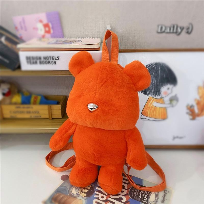31Cm New Bear Plush Backpack Girl Boy Student Bag Cute Soft Plush Doll Bear Bag Personalized Fashion Backpack Doll Birthday Gift