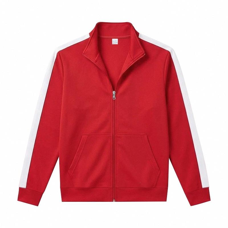 Mens Loose Fit Zip Up Stand Collar Sport Jacket