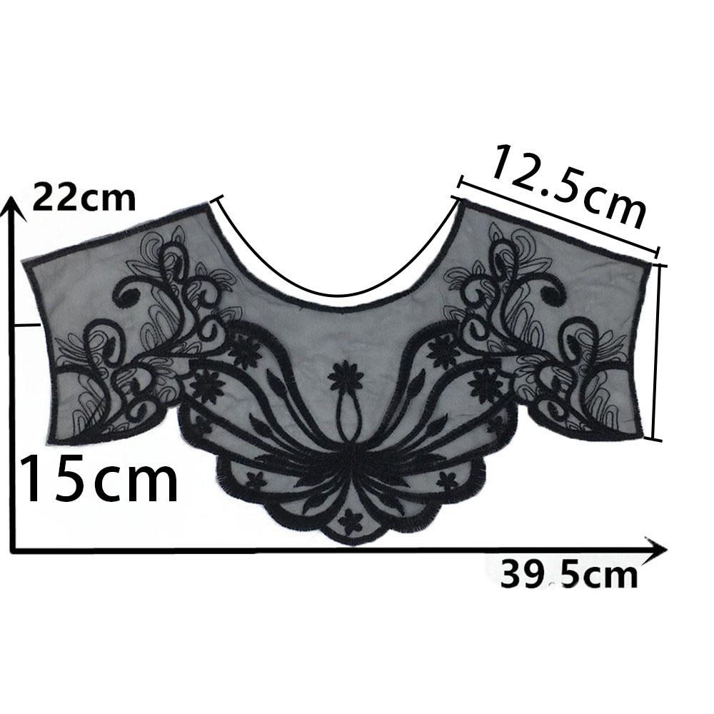 Black And White Organza Embroidery Collar Lace Mesh Lace Diy Sewing Decoration With Clothing Accessories