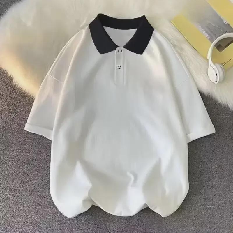 

Мужская летняя рубашка-поло в стиле ретро 2024 года — молодежная, облегающая, с коротким рукавом и популярным принтом 3XL 155-170 pounds