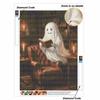DIY Diamond Painting Kit Spooky Ghost Reading Book 5D Full Drill Canvas Art Creative Craft Gift for Girls and Adults