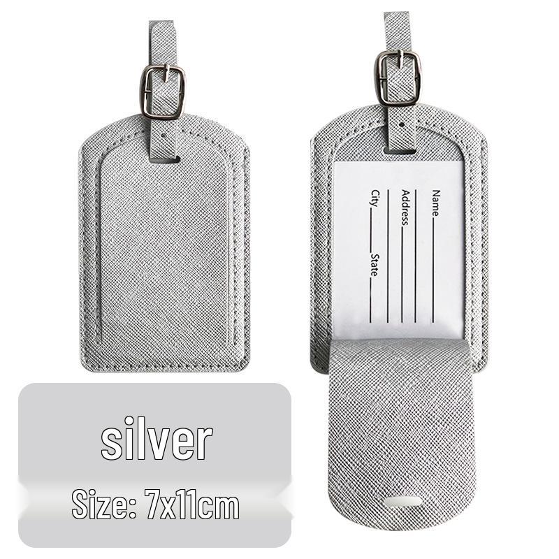 Metal Buckle Boarding Pass and PU Leather Luggage Tag with Hot Stamped Paper Card