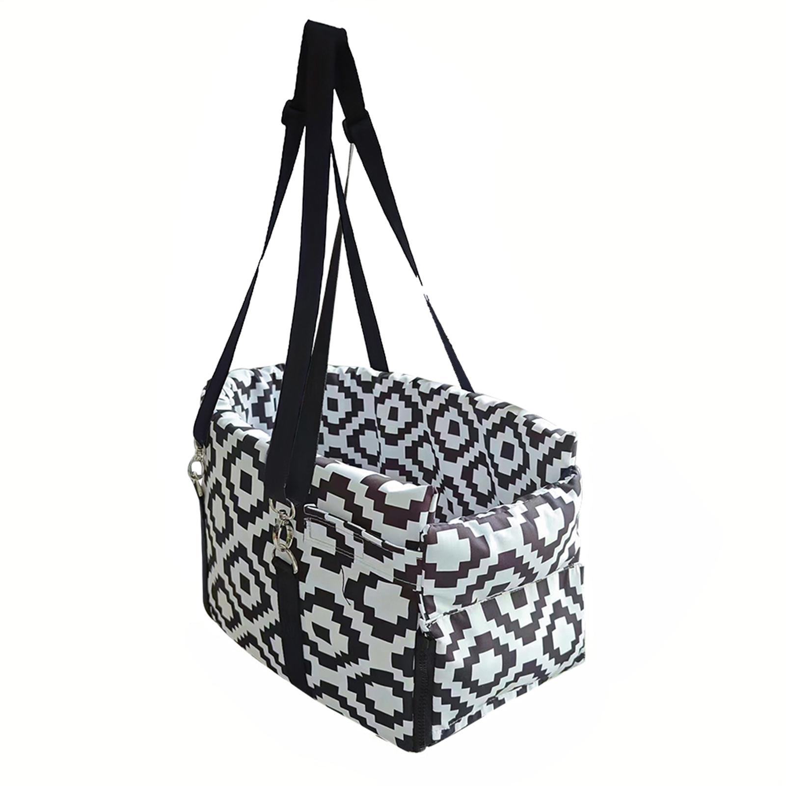 

Автокресло для домашних животных, кровать для собаки, водонепроницаемый дизайн, автомобильные подлокотники, гнездо для маленьких собак, переднее грязе... чёрный/белый