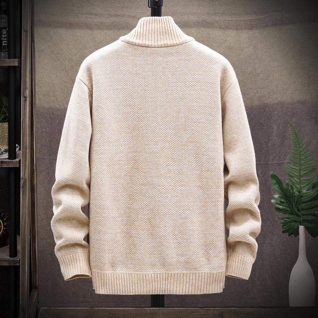 A Zimní Pánská Móda Volný Kardigan Teplá Klopa S Kapucí Bunda Svetr