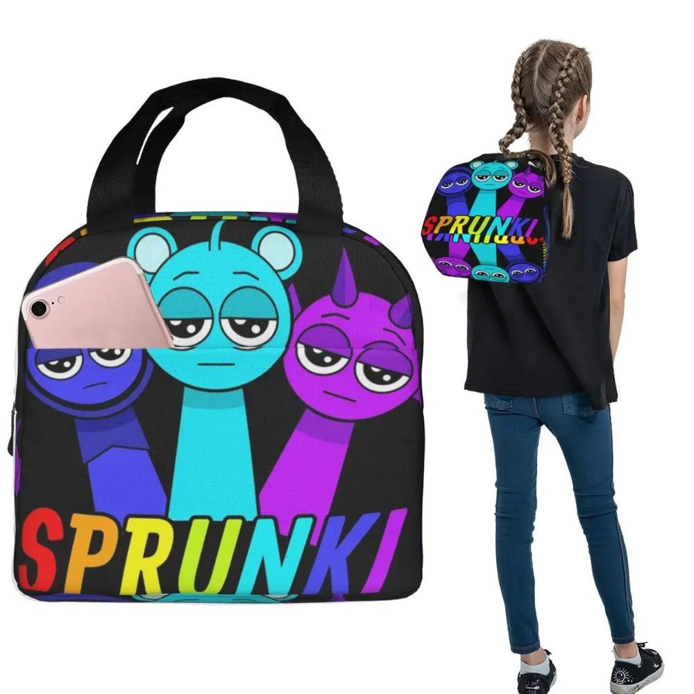 All My Sprunki Toys Game Insulated Lunch Bag for Women Kids Portable Food Boxes Thermal Lunch Box Tote