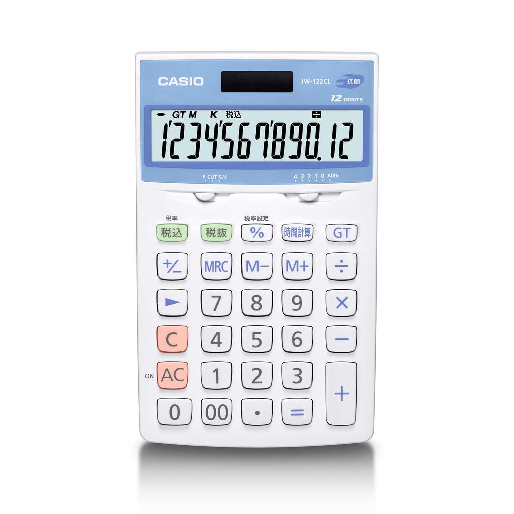 Casio Antibacterial Just 12 Calculator, Type, Digits, JW-122CL-N
