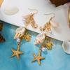 Orecchini Pendenti Serie Oceano Boho Stella Marina Capasanta Cavalluccio Marino per Donna Estate Spiaggia Tartaruga Perla Orecchino con Lungo Nappo Gioielli da Spiaggia