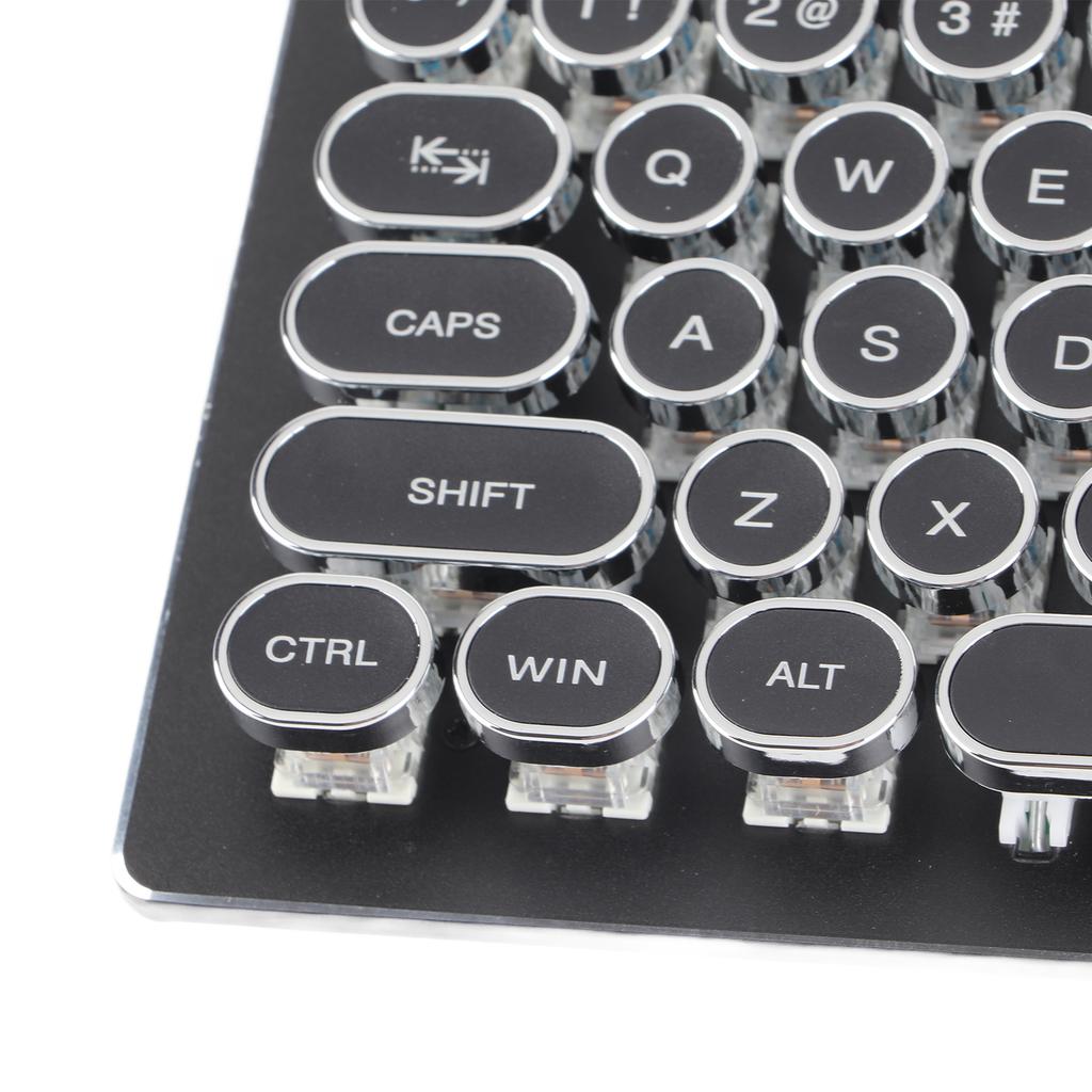 Retro Wired Gaming Mechanical Keyboard Key Click with 104 Keys Mixed Light Ergonomic Design