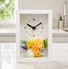 Petit Fleur Flower Clock Table Clock Arrangement 12 X 17cm White Frame Gift Flower Clock - Clock/Wall - - - - (Vitamin Colors)