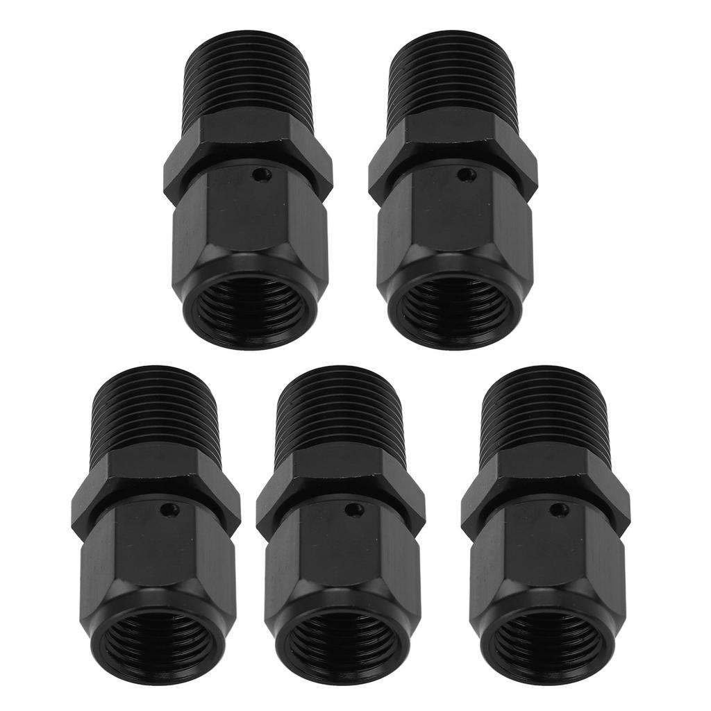 5 Stück 6AN Innengewinde auf 38 NPT Außengewinde Adapter Aluminiumlegierung Schwarz Leicht austauschbar Gerade 6AN auf 38