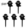 Spooky Plant Bed Decorations 5Pcs Halloween Planter Stakes, Acrylic Garden Sign for Outdoor Yard Lawn Backyard, Decorative Markers Ghost House