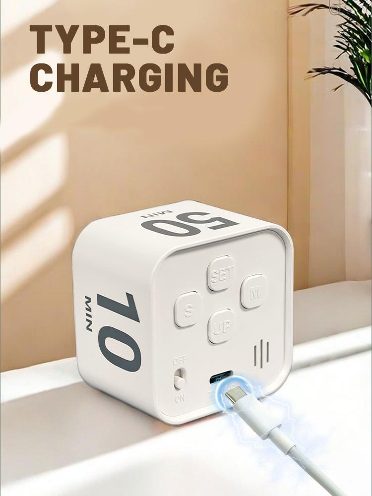 Sechseckiger visueller Flip-Timer für Kinder Digitaler Lern-Pomodoro-Koch-Timer Stumme Zeiterfassung Magnetisch Smart Produktivität Küchenzeit