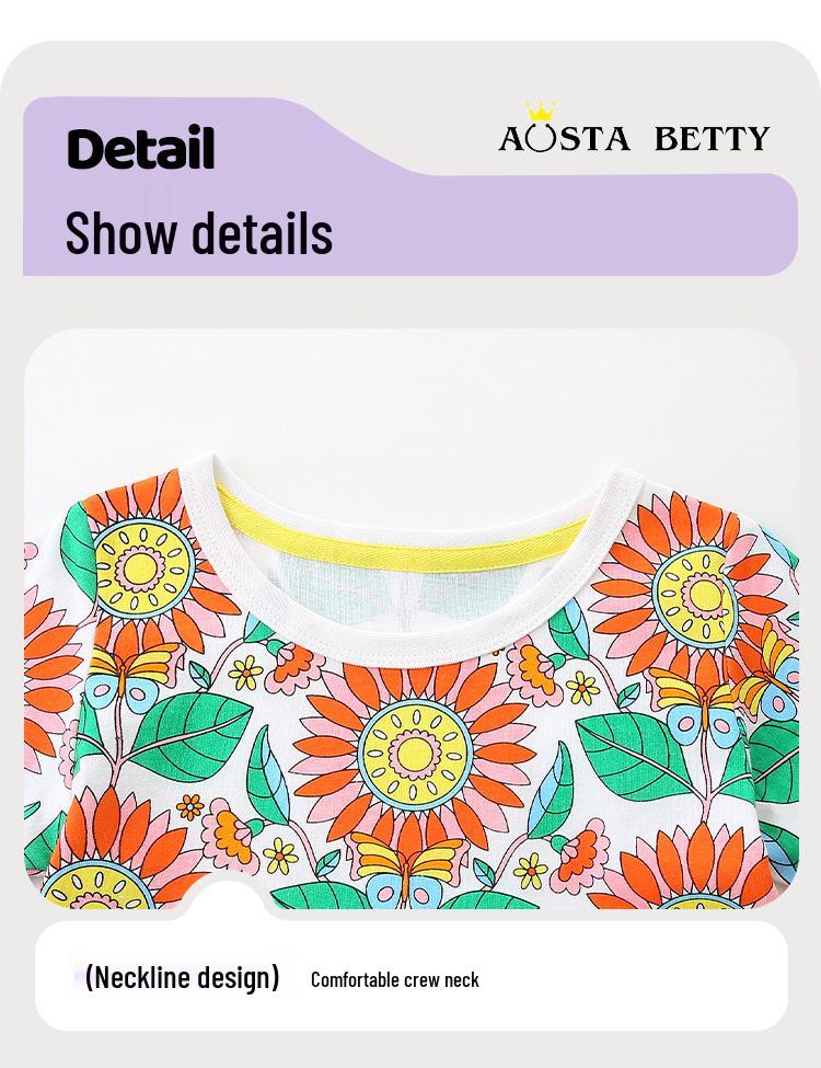 Summer Floral Princess Dresses for Girls: Cute Short-Sleeved Children's Attire