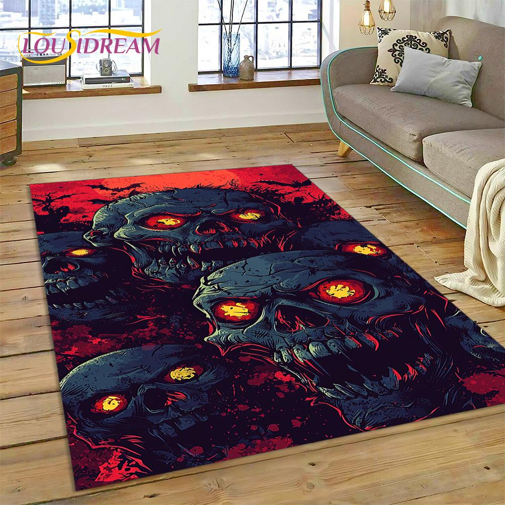 New Gothic Horror Character Skull Ghost Spirit Carpet Rug for Bedroom Living Room Home Sofa Decoration,kids Decor Floor Mat