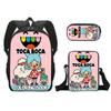 Iconic Distinctive Cool The Midnight Gospel 3D Pattern 3pcs/Set pupil Schoolbags Outing Laptop Daily Pack Sling Carrier Pen Case