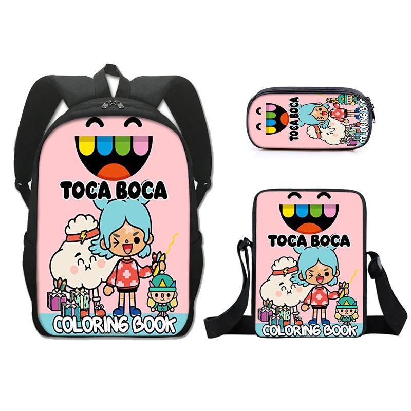 Iconic Distinctive Cool The Midnight Gospel 3D Pattern 3pcs/Set pupil Schoolbags Outing Laptop Daily Pack Sling Carrier Pen Case