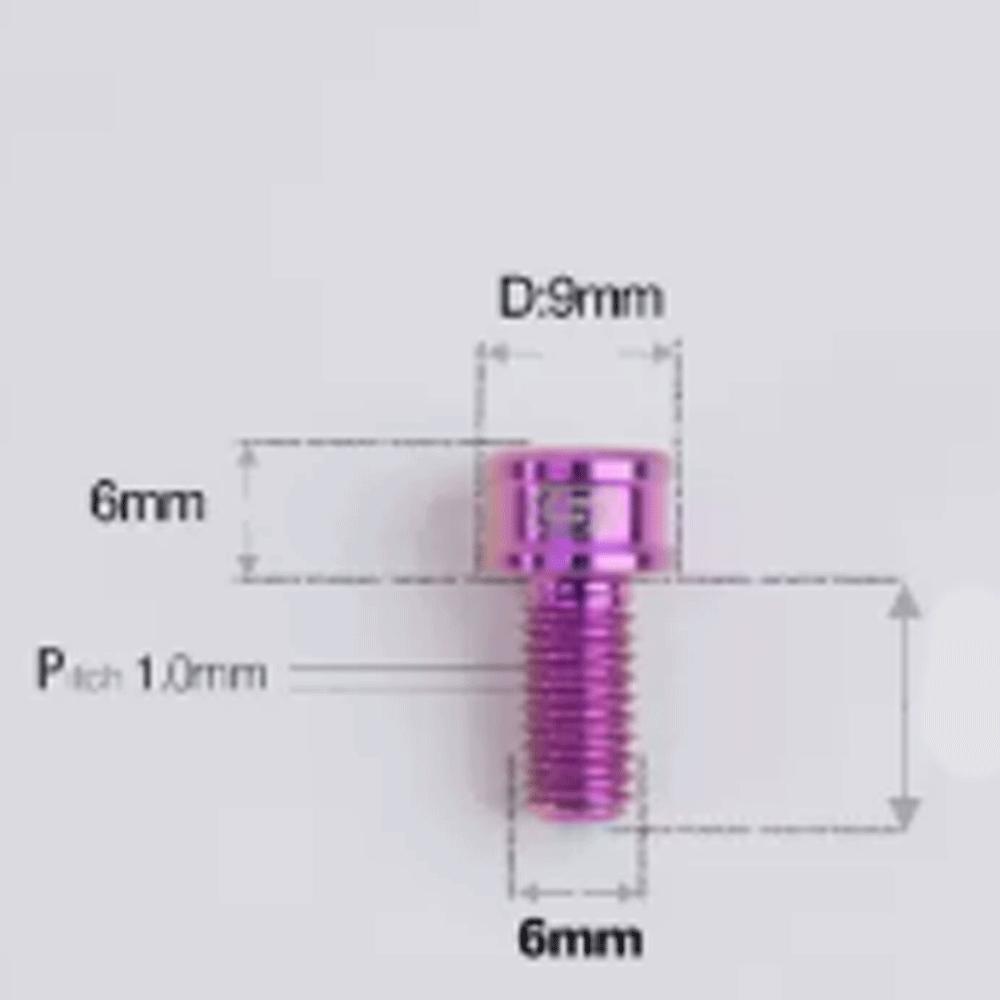 Mutliple Color M6 P1mm 10/12/14/16/18/20/25mm TC4 GR5 Titanium Alloy Screw Bolt Cap Head 5mm Hex Allen Socket Bike
