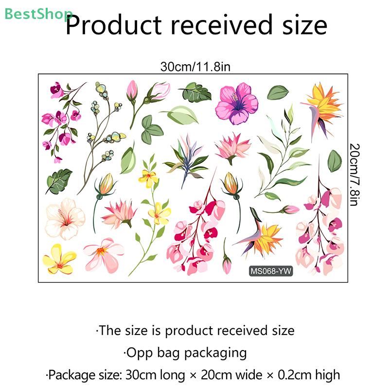 Mirror Stickers,Plant Flower Wall Stickers,Self-adhesive Wall Stickers For Decorating Mirrors In The Bedroom And Bathroom