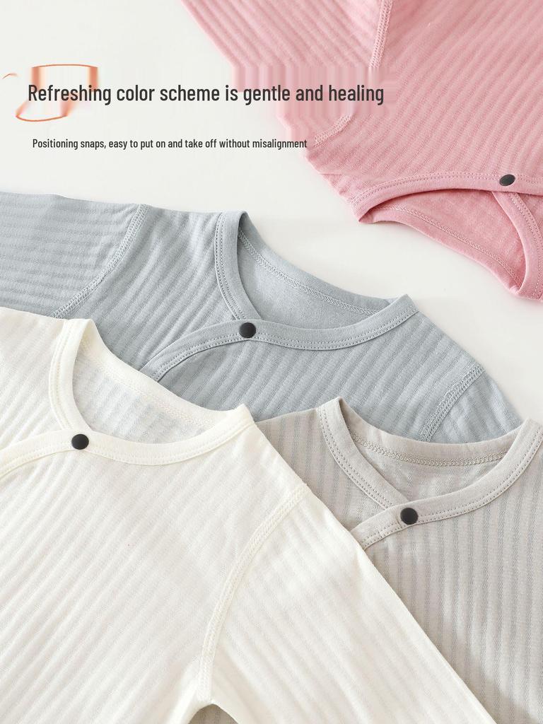 Baby Pure Cotton Long Sleeve Air Conditioning Pajamas - Soft, Skin-Friendly, Breathable, Four Seasons Bodysuit