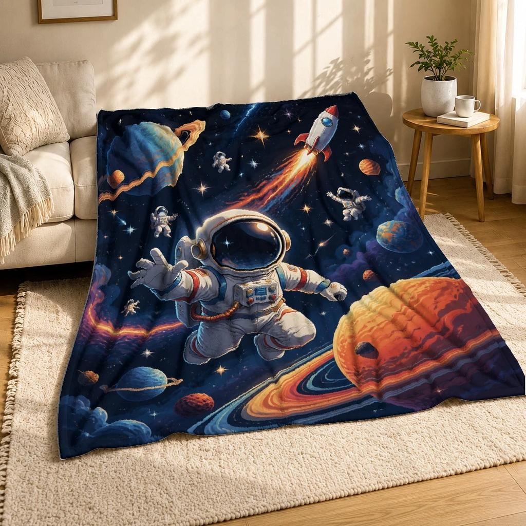 Astronaut Space Adventure Coral Fleece Blanket