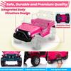 24V 4WD Ride on Car Power 4 Wheels w/Gift Flower, Remote Control, 2 Seater, 4X200W Motor, 3 Speeds, Pop Music, Spring Suspension