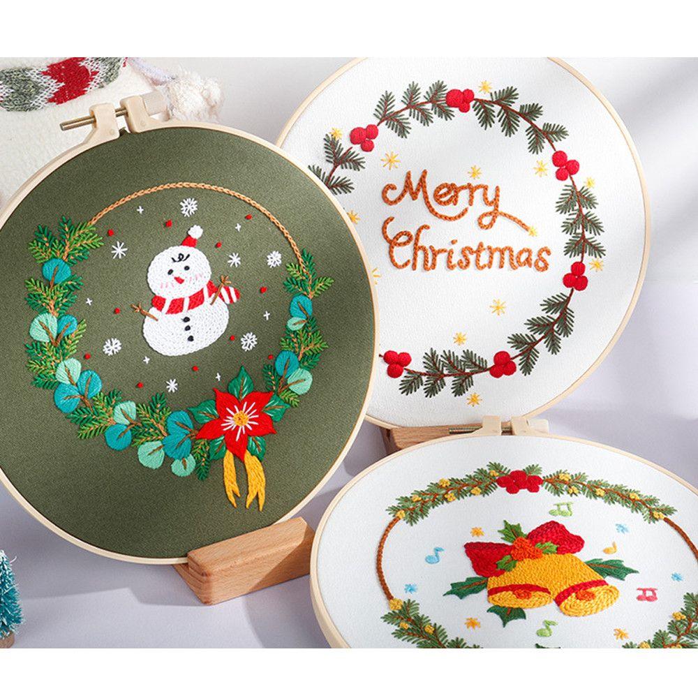 DIY Crafts Christmas Pattern Elk Embroidery Embroidery Starter Kit Merry Christmas Cross Stitch