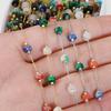 1Meter Crystal Stone Beads Chains Stainless Steel PVD Plated Beaded Chain for DIY Jewelry Making Components Bracelets Necklaces