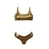 Women's Reflective Gold Silver Hot Stamping One-Piece Swimsuit