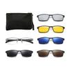 Rectangle Small Magnet Sunglasses Men Polarized Clip On Glasses For Men Half Metal Frame Male 0 Diopter Optic Myopia Eyewear