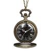 Triangle Analog Locket Pocket Watch with Long Chain and Roman Numbers Jewellery Necklace with Wooden Box for Women and Men