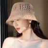 Pălărie de pescar tricotată coreeană cu goluri pentru femei, pentru vară, subțire și respirabilă, pălărie de soare