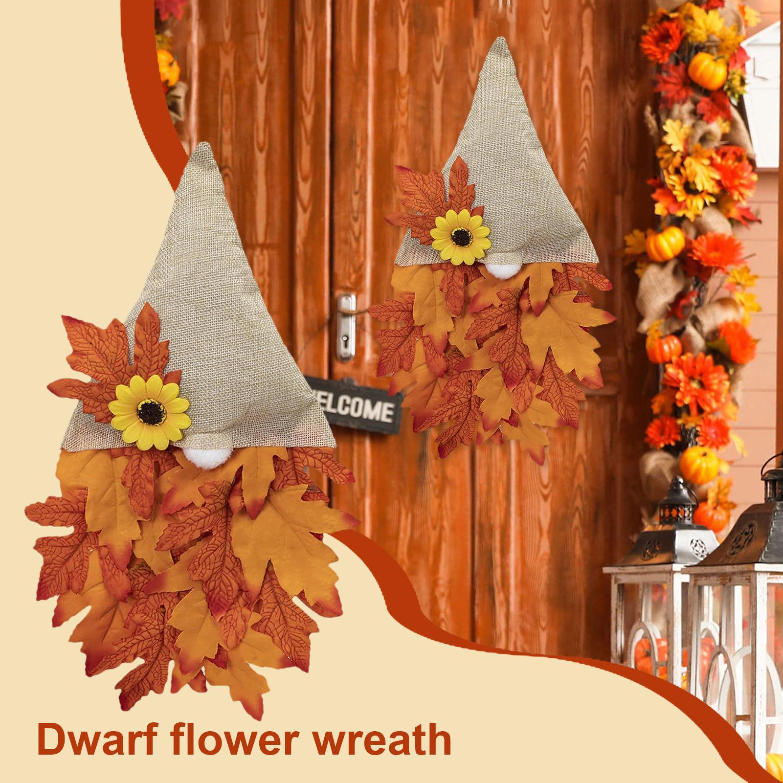 autumn Faceless Gnomes Doll with sunflowers and maple leaves Autumn gnome door hanging decorations for Front Door Porch China Mainland