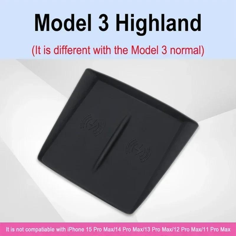 For Tesla Model Y 2025 Accessories Wireless Charging Pad Silicone Non-slip Pads For Tesla Model 3 Highland 2025-2025 Amagi