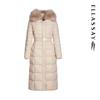 ELLASSAY EWE344L00100 Women's Long Goose Down Jacket with Fur Hood