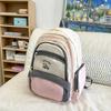 Color Block Backpack Women College Style Schoolbag Junior High School Student Backpack