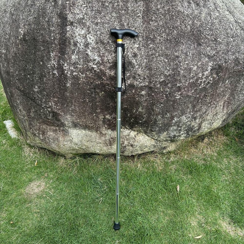 Verstellbarer Aluminium-Trekkingstock: Teleskopisch, Faltbar, Rutschfest, 5-teiliger Wanderstock für ältere Menschen