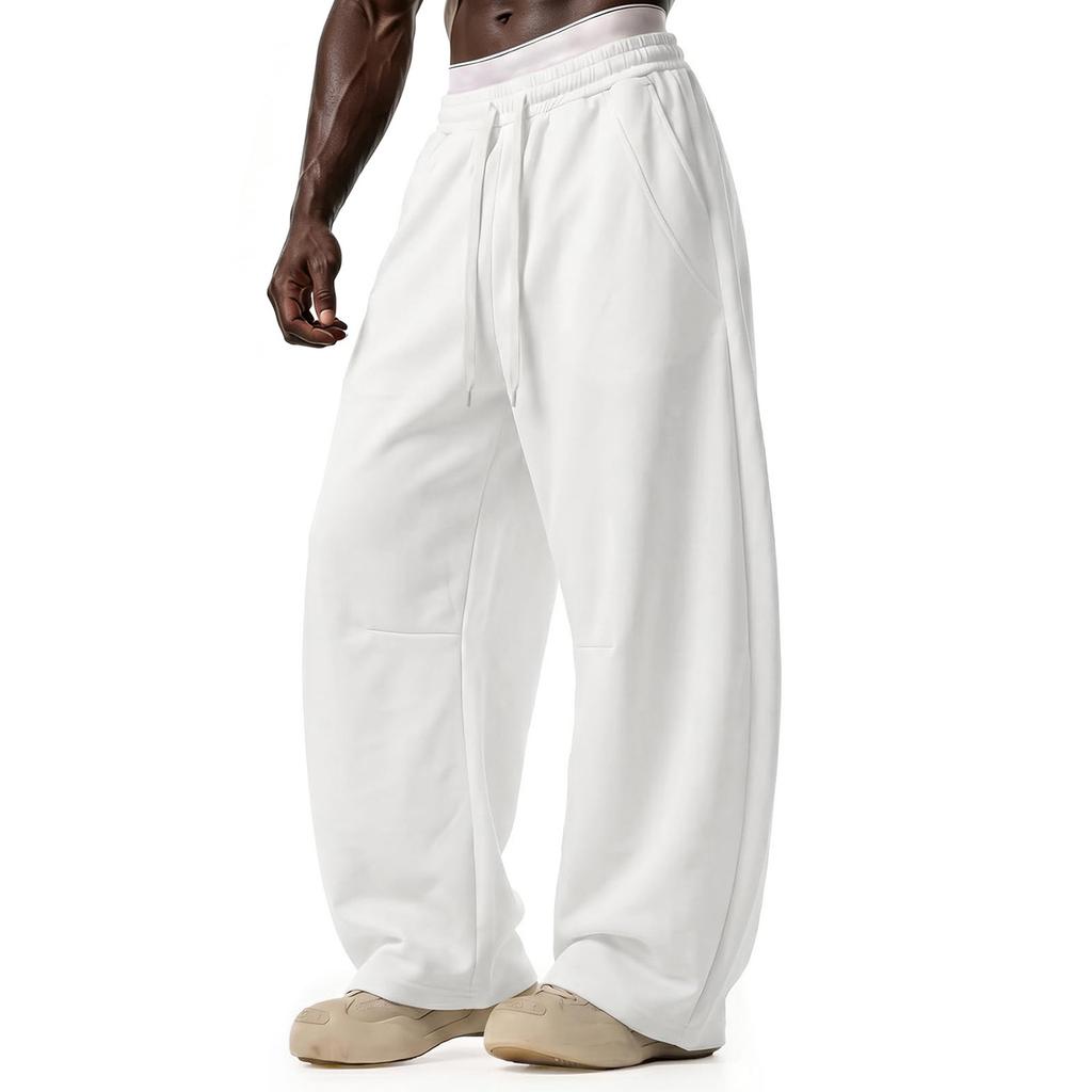 Men's Color Casual Wide Leg Loose Fit Sweatpants