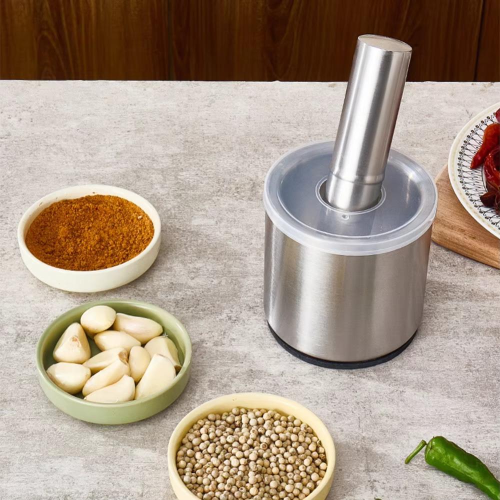 Rust Proof Mortar and Pestle Set Manual Garlic Mashing Jar Herbs Grinding Bowl  Lemon