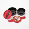 Skater Bento Box, 500ml, 2-Tier, Round, Antibacterial, Made in Japan, Spirited Away No-Face, Dark Red, Studio Ghibli Design, ONWR1AG-A
